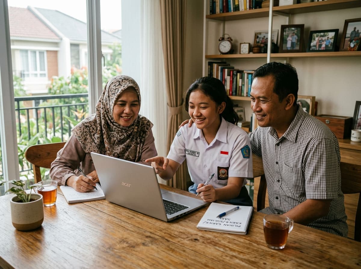 Keluarga sedang memetakan pilihan jurusan